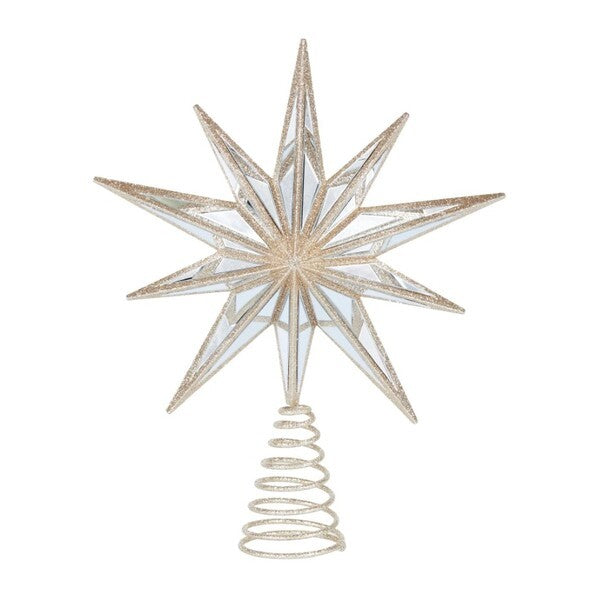 Tree Topper Mirrored 9 Point Champagne 28cm – Christmas Decorations 