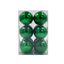 Bauble Shiny Green 70mm - 12 Pack