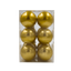 Bauble Outdoor UV Stable Gold 70mm - 12 Pack