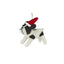 Dog with Santa Hat Hanging Felt Black/White l lcm