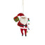 Santa with Sack Hanging Felt Red 8cm