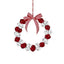 Wreath with Metal Bell/Bow Red/White 36cm