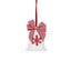 Bell with Bow Metal White/Red 21cm