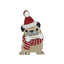 Standing Dog with Hat Wood Red 19cm