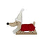 Sausage Dog Wood Red/White 23cm