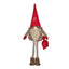 Long Legged Brown and White Gnome with red hat Front facing