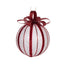 Bauble White Glitter wrapped Red 10cm