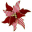 Red and White Candy Stripe Poinsettia with clip 28cm