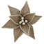 Poinsettia Clip-on Tan with Rope Edges 30cm