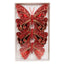 Feather Butterfly Pack of 3 Red with Gold 8cm