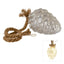 Glass Rope Pinecone with Lights Champagne 15cm