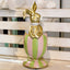 Rabbit Gold In Egg Striped Pastel 19cm