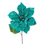 Poinsettia Glitter Turquoise 20cm